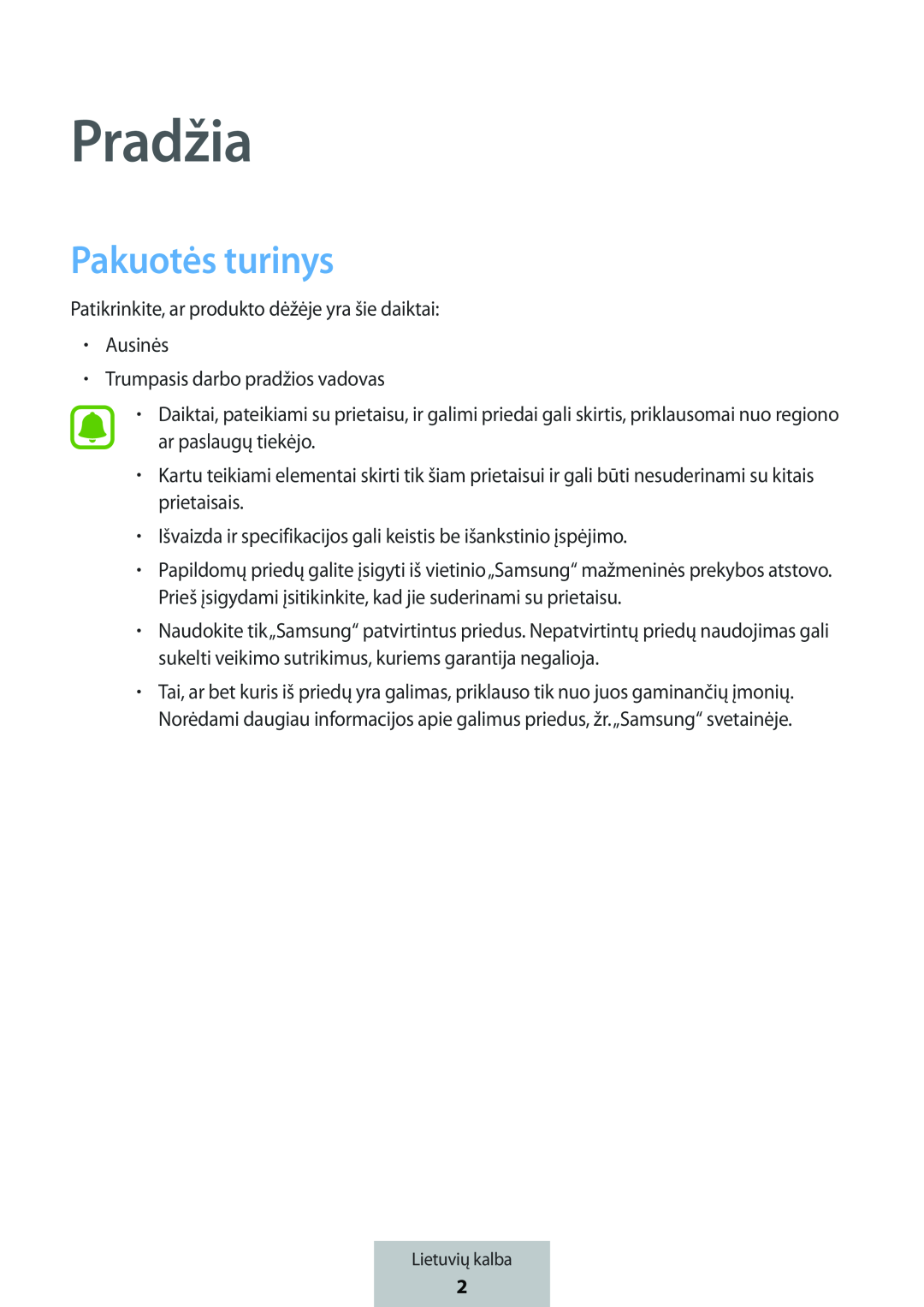 Pakuotės turinys In-Ear Headphones Level U Headphones