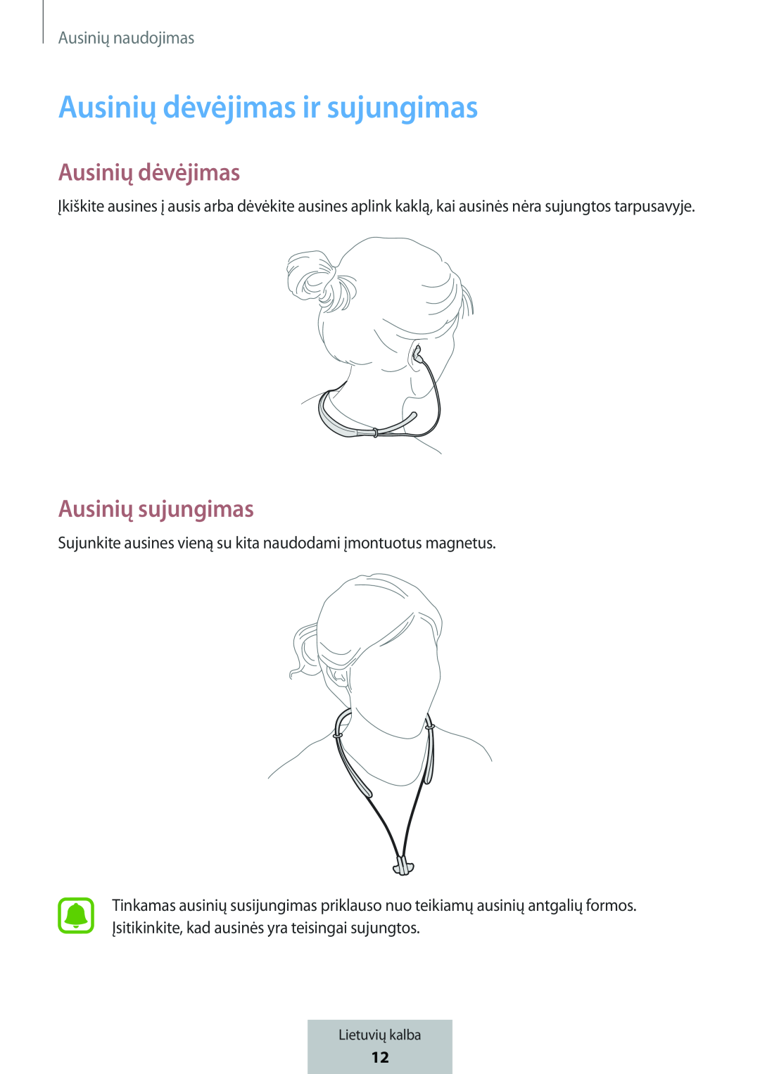 Ausinių dėvėjimas In-Ear Headphones Level U Headphones