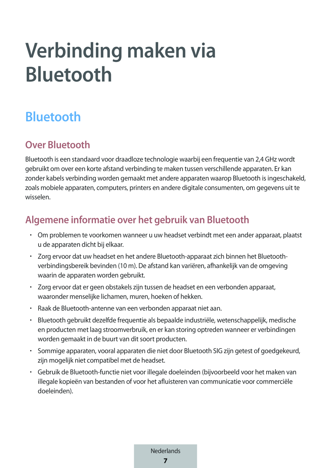 Algemene informatie over het gebruik van Bluetooth In-Ear Headphones Level U Headphones