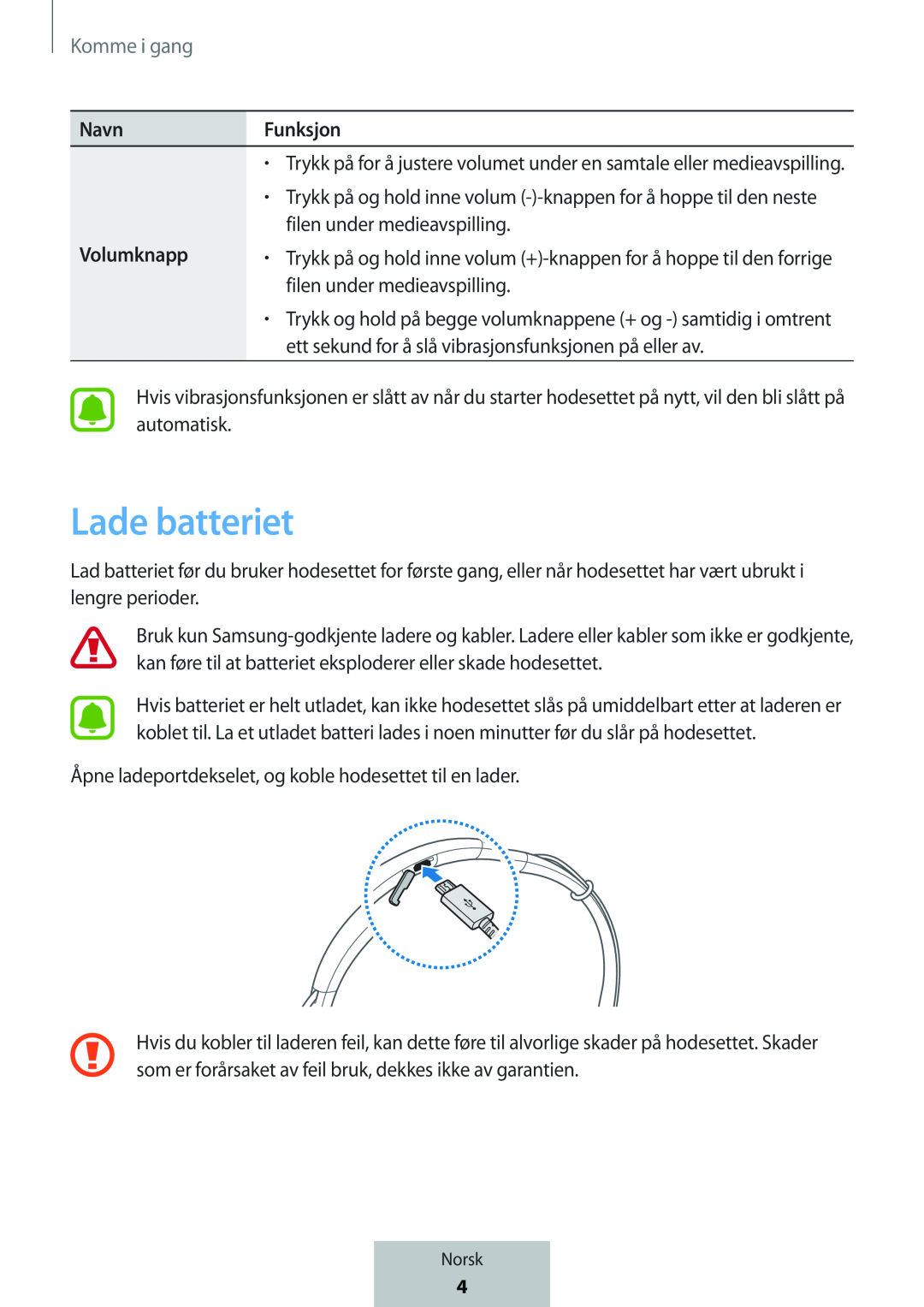 Lade batteriet