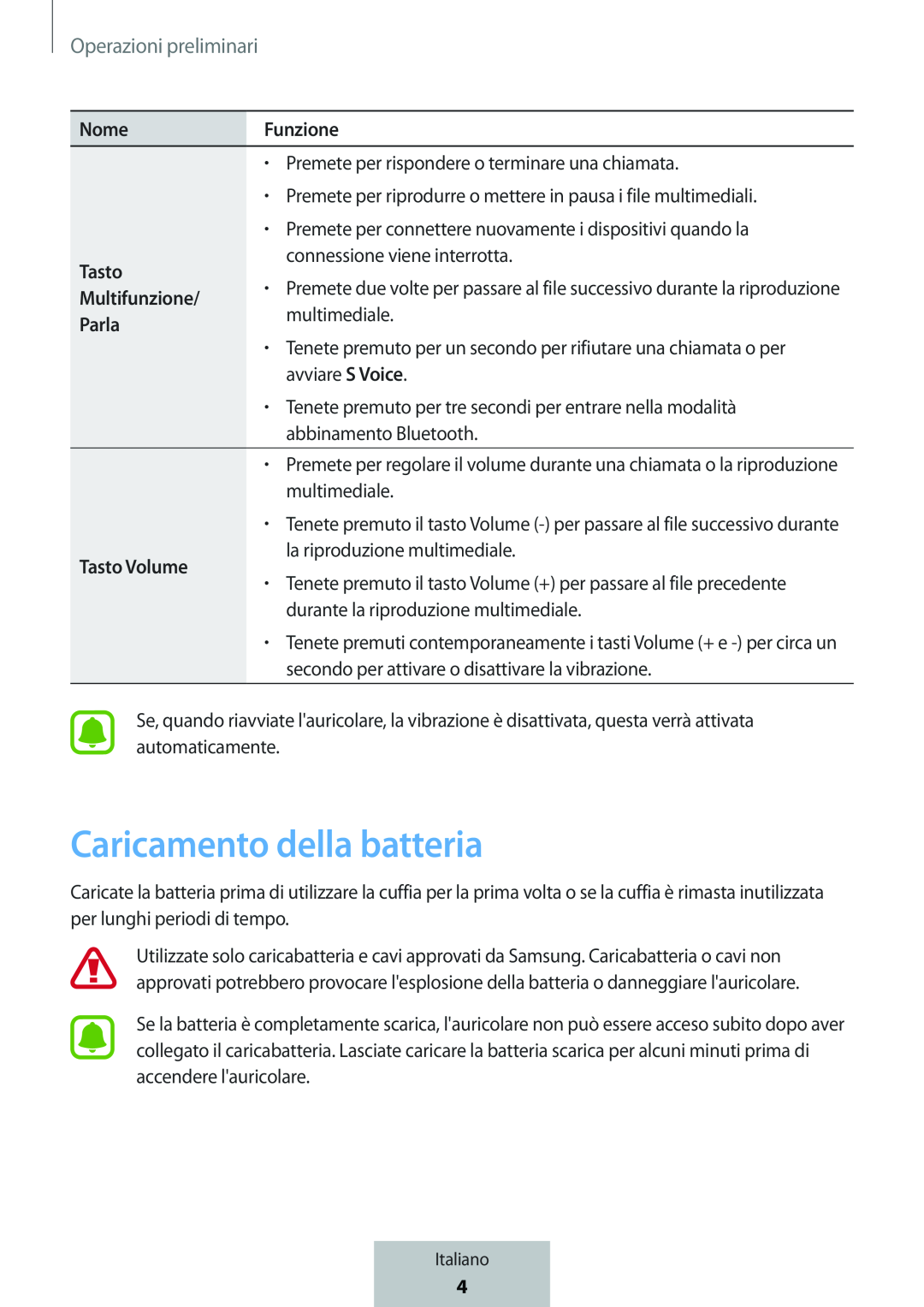 Caricamento della batteria