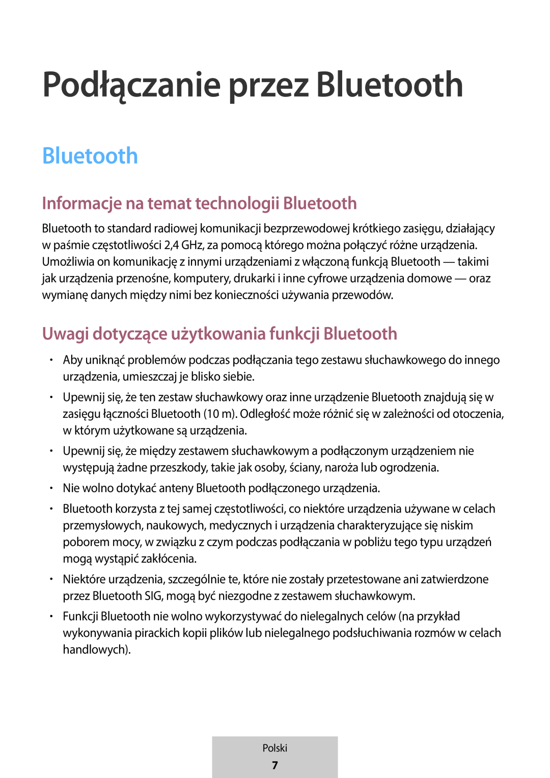 Podłączanie przez Bluetooth Informacje na temat technologii Bluetooth