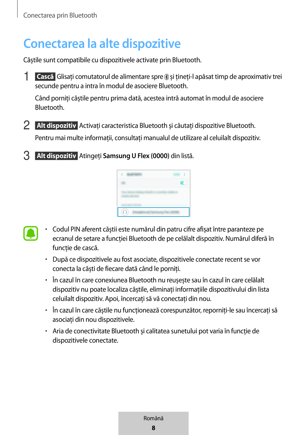 Conectarea la alte dispozitive