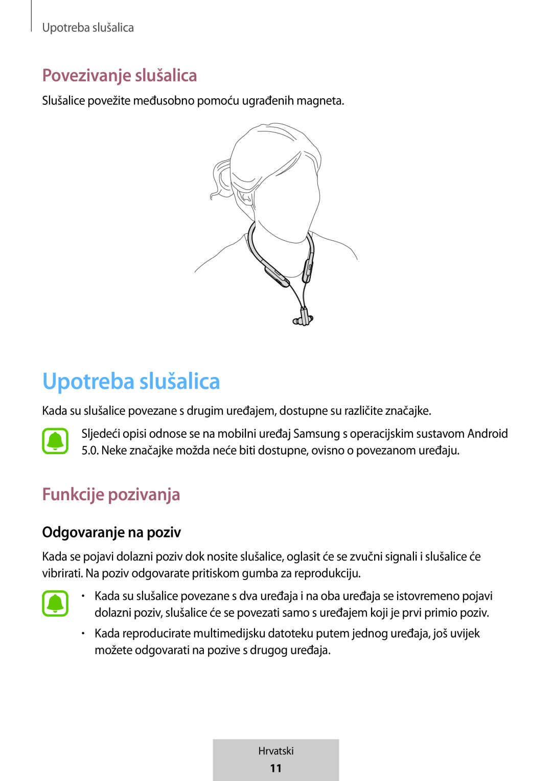 Upotreba slušalica In-Ear Headphones U Flex Headphones