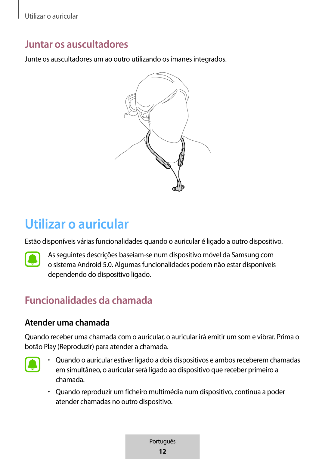 Utilizar o auricular Atender uma chamada