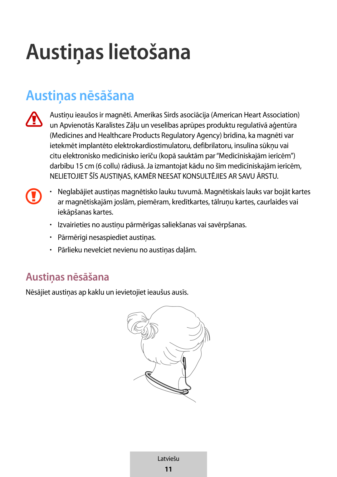 Austiņas nēsāšana In-Ear Headphones U Flex Headphones