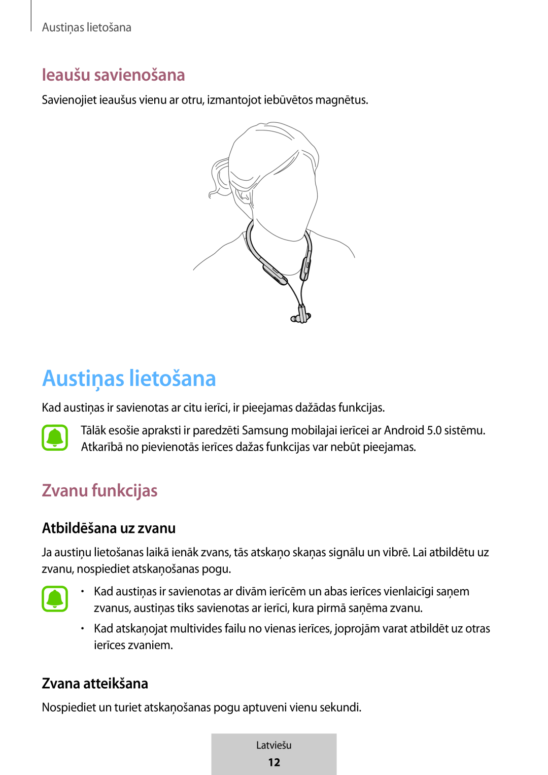 Zvana atteikšana In-Ear Headphones U Flex Headphones