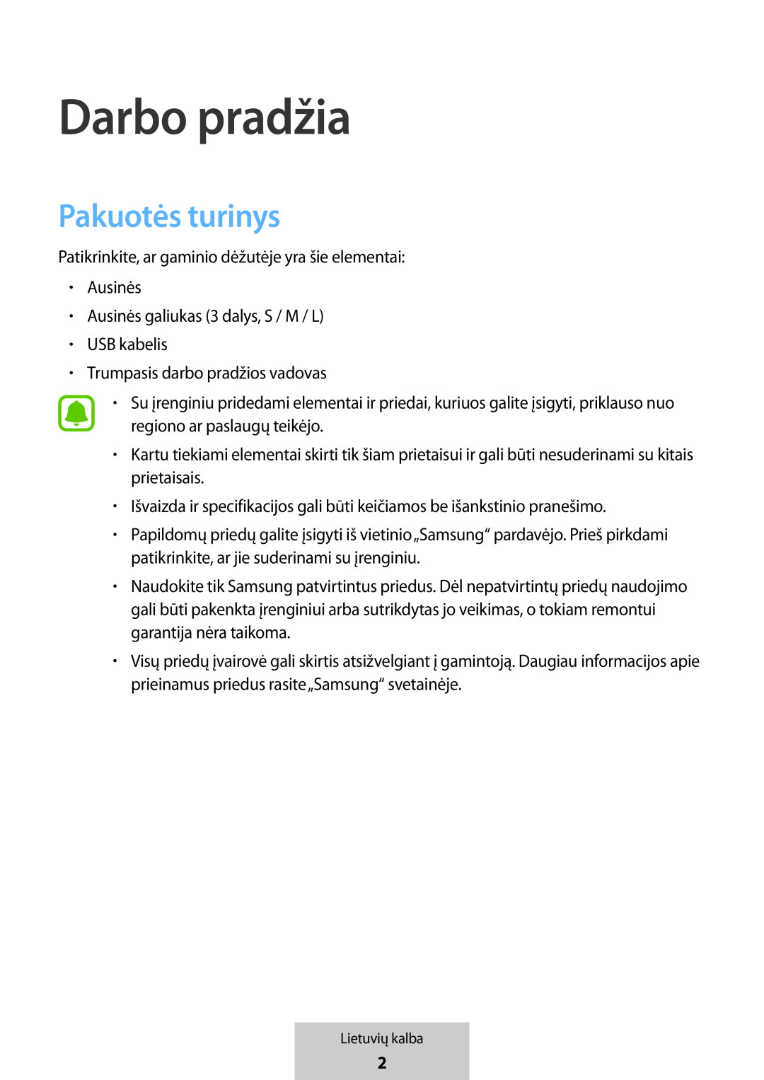 Pakuotės turinys In-Ear Headphones U Flex Headphones