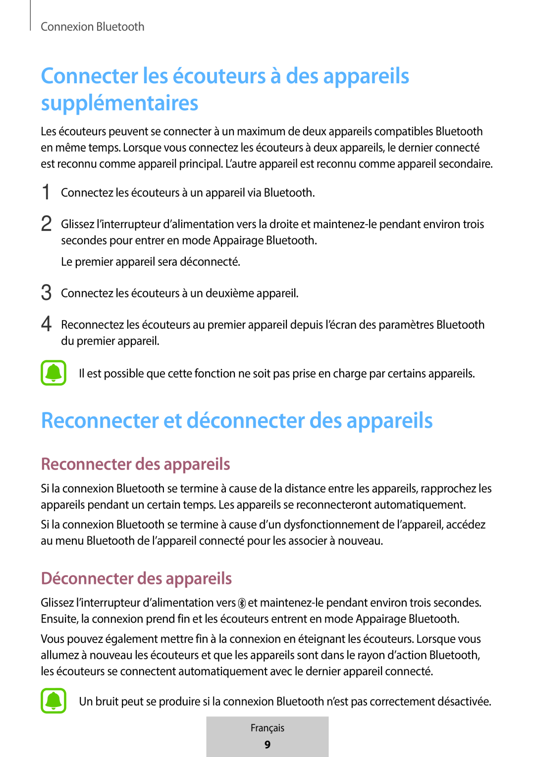 Reconnecter et déconnecter des appareils In-Ear Headphones U Flex Headphones