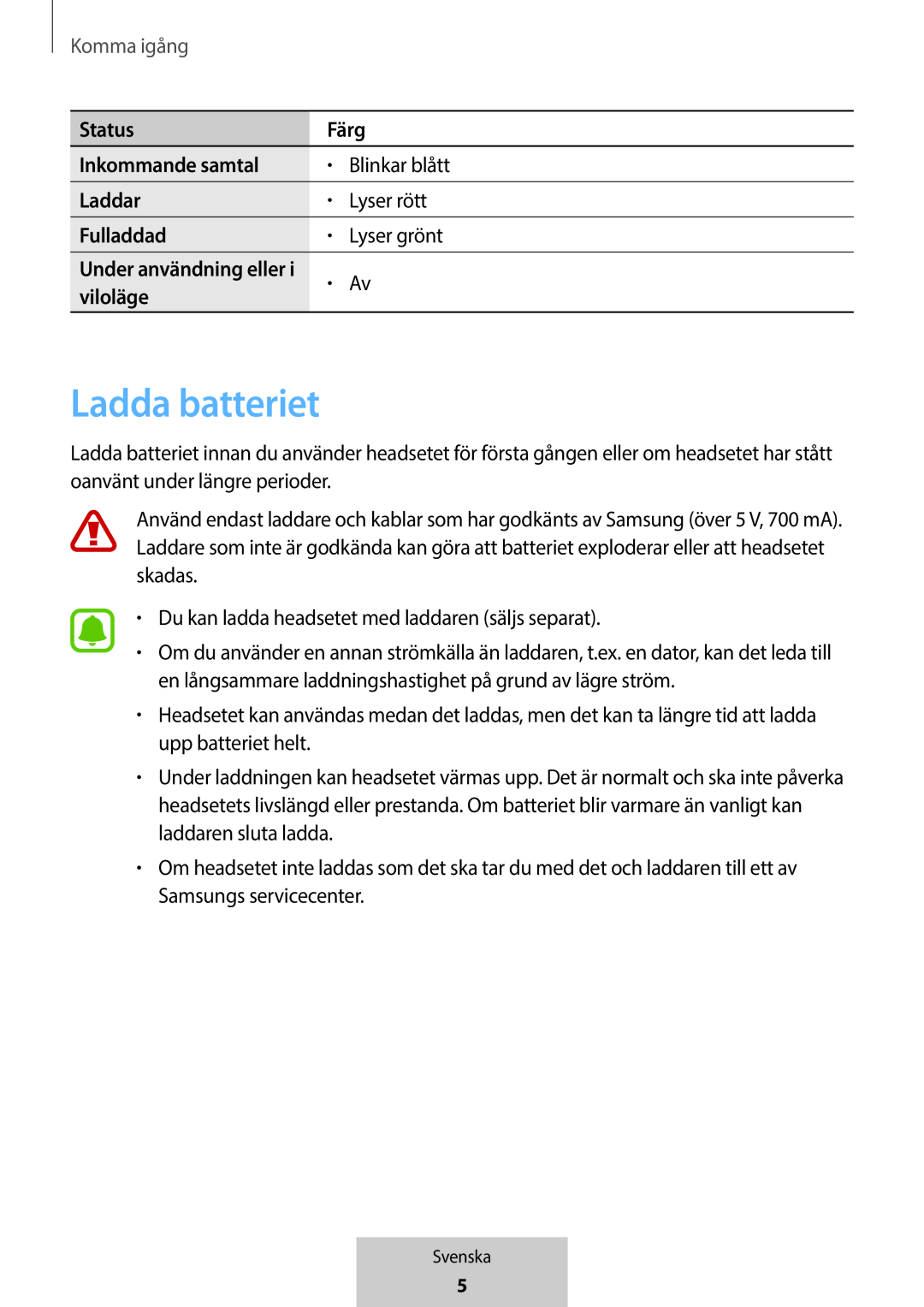 Ladda batteriet