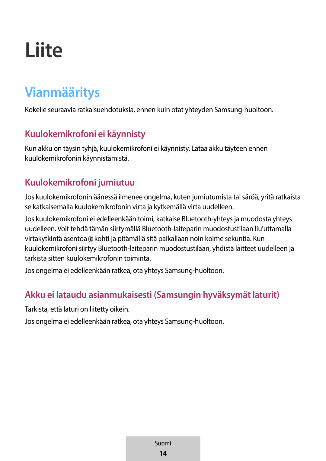 Vianmääritys Liite