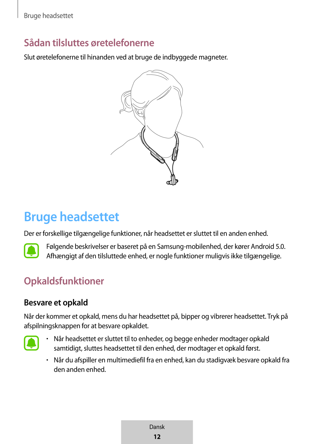 Sådan tilsluttes øretelefonerne In-Ear Headphones U Flex Headphones