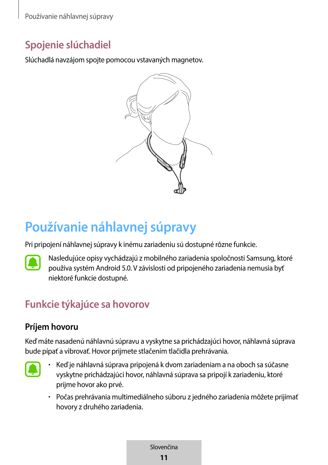 Používanie náhlavnej súpravy In-Ear Headphones U Flex Headphones