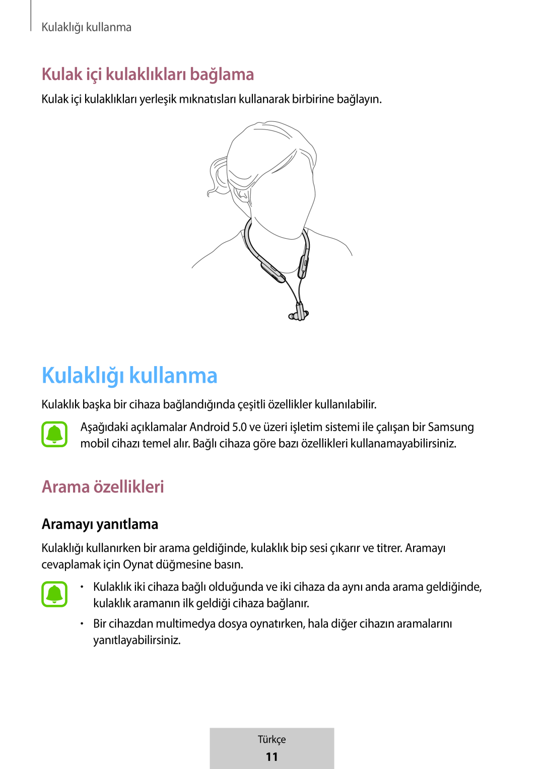 Kulaklığı kullanma In-Ear Headphones U Flex Headphones