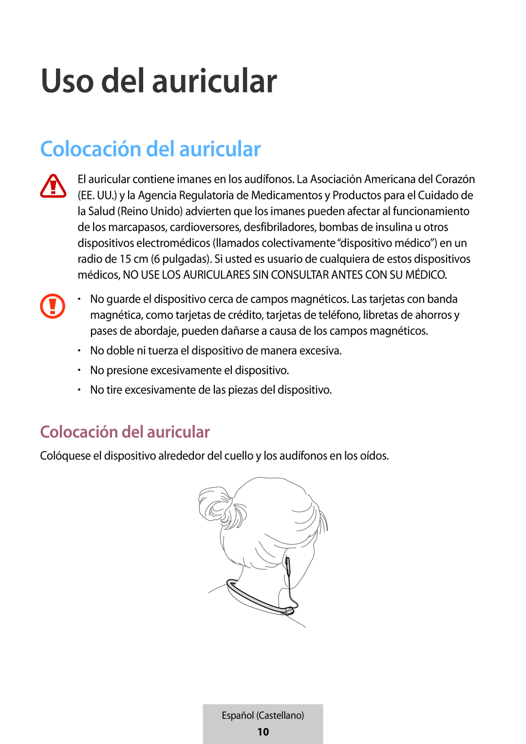 Uso del auricular