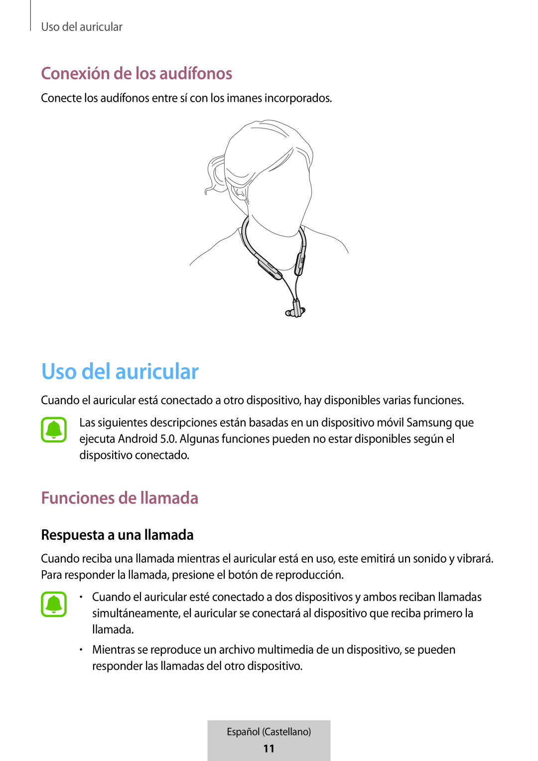 Uso del auricular Respuesta a una llamada