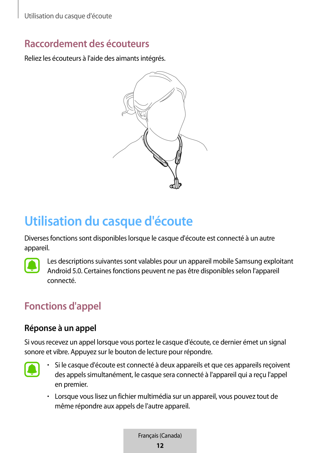 Réponse à un appel In-Ear Headphones U Flex Headphones