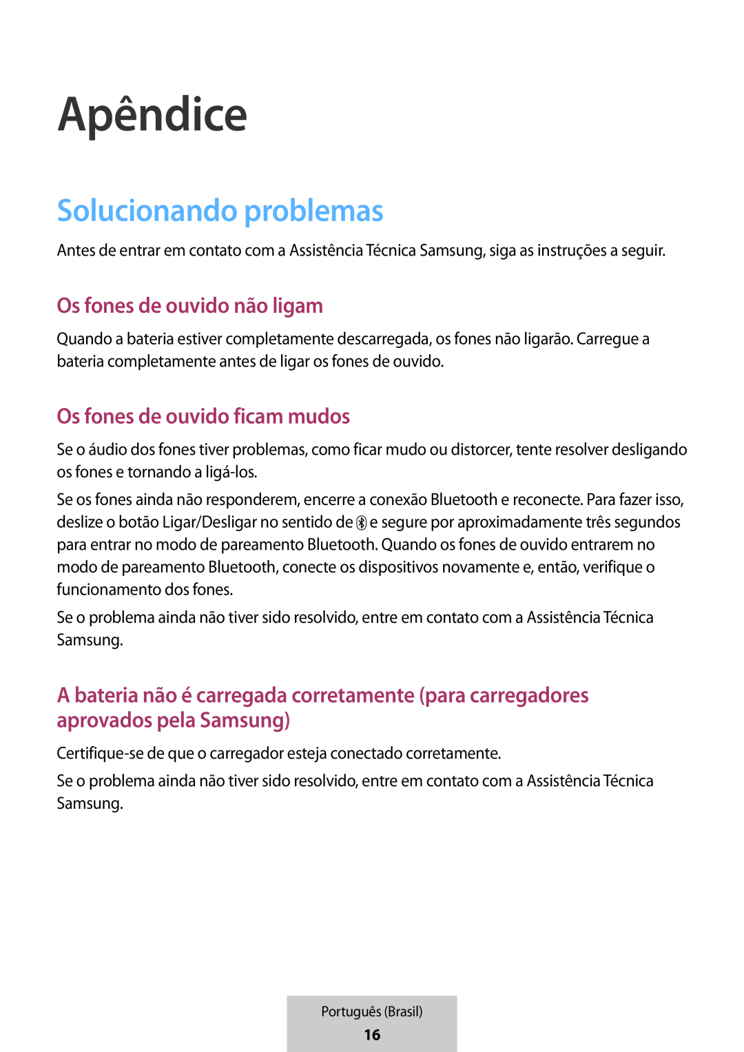 Solucionando problemas Apêndice