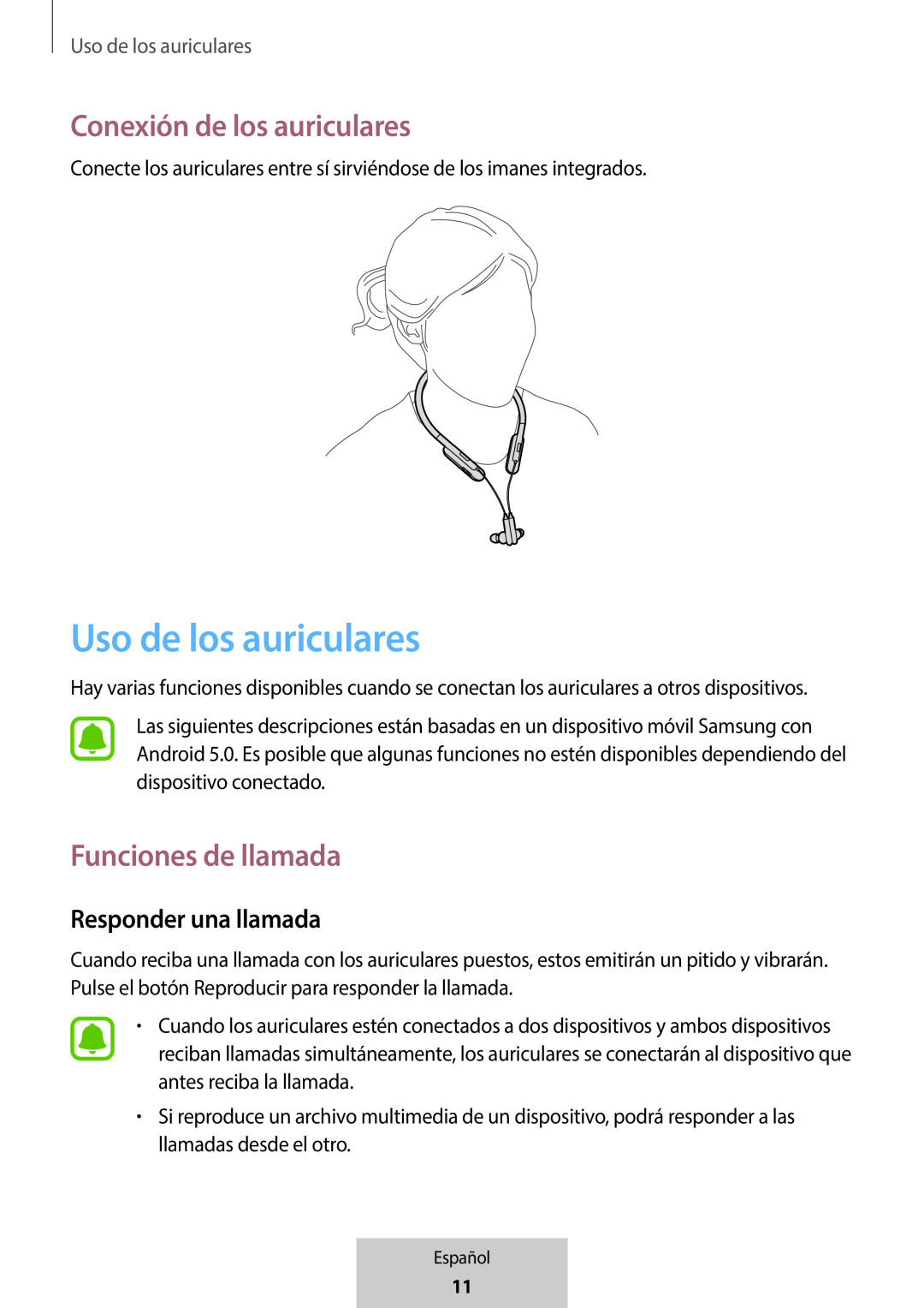 Funciones de llamada In-Ear Headphones U Flex Headphones