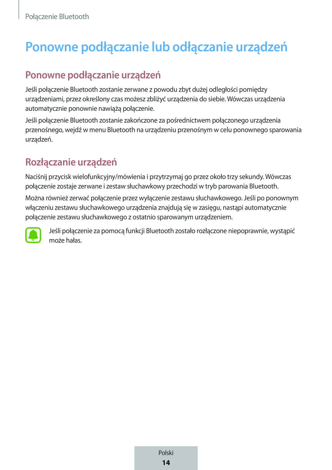 Ponowne podłączanie urządzeń In-Ear Headphones Level Active Headphones