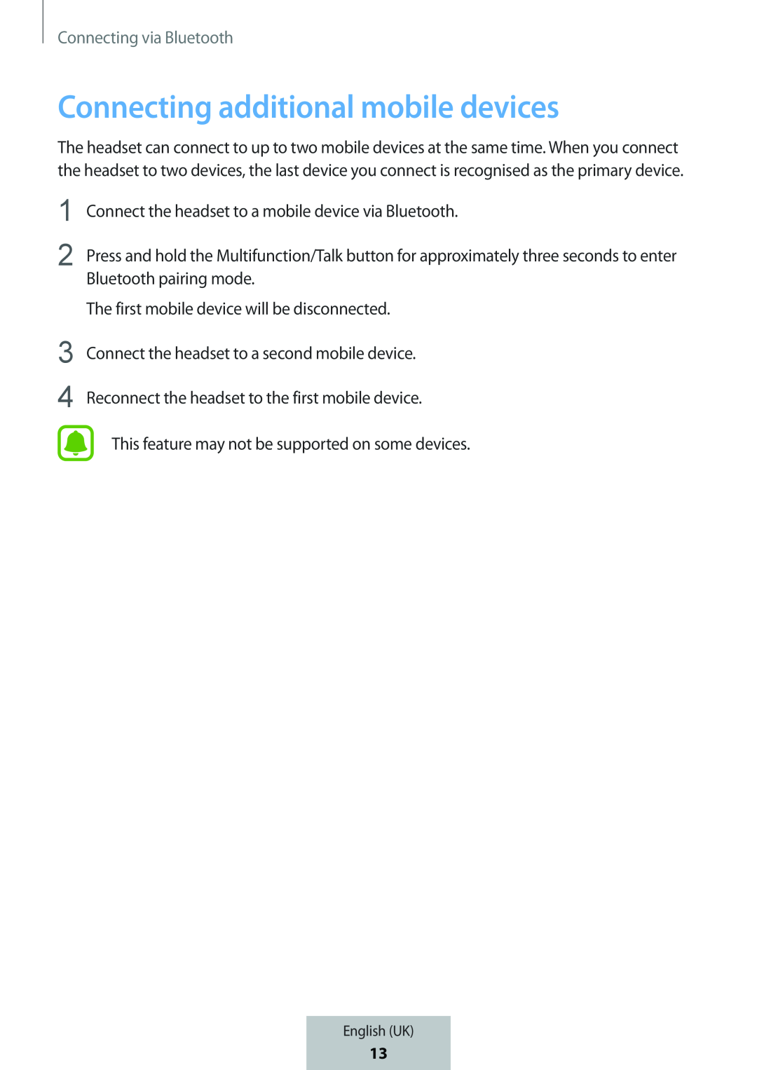 Connecting additional mobile devices In-Ear Headphones Level Active Headphones