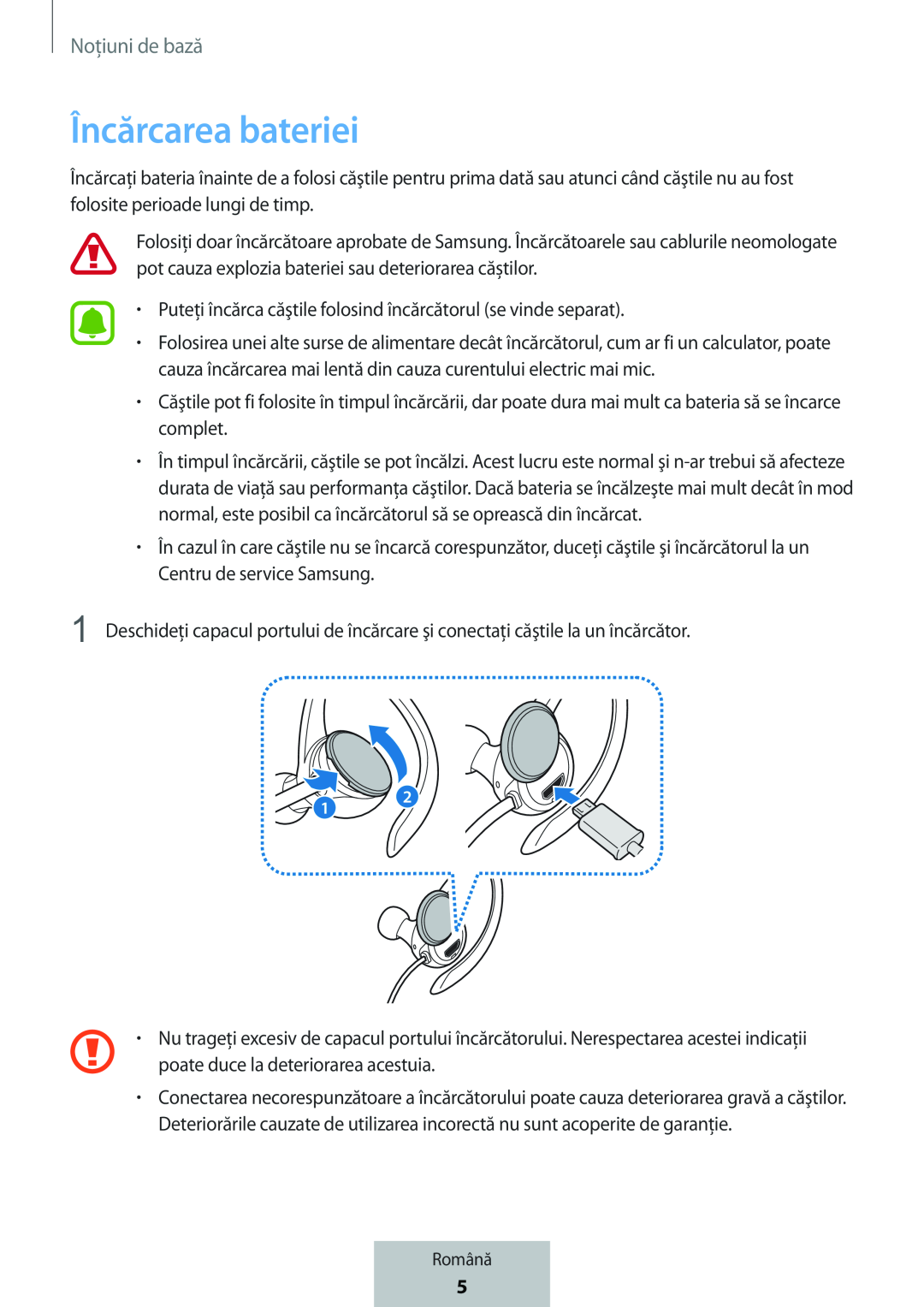 Încărcarea bateriei In-Ear Headphones Level Active Headphones