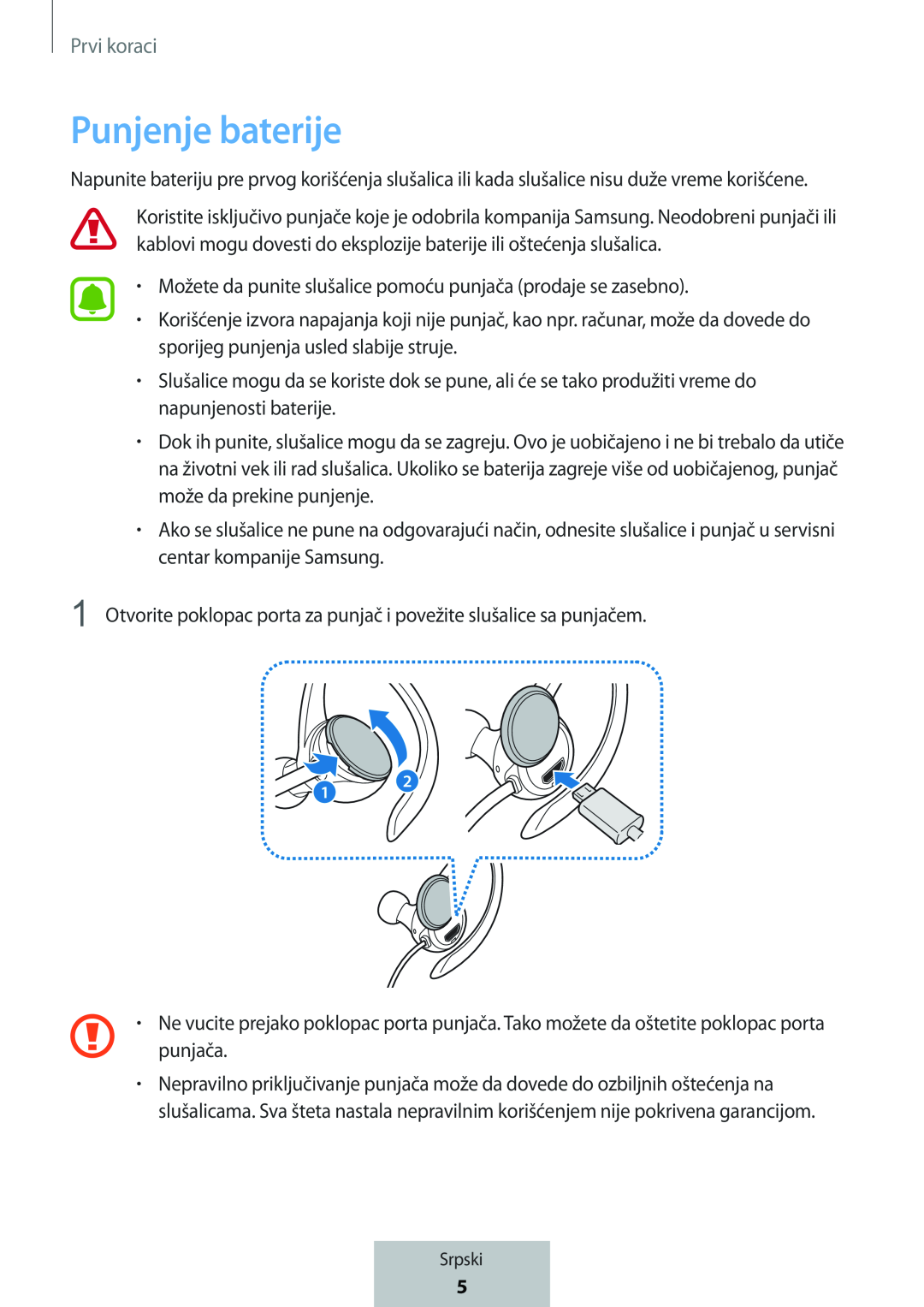 napunjenosti baterije In-Ear Headphones Level Active Headphones