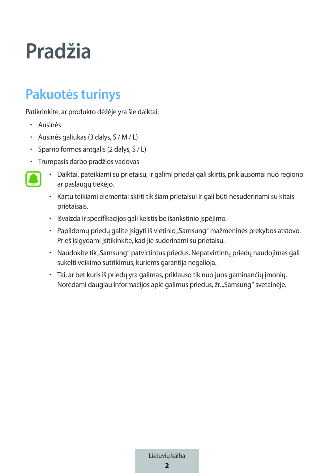 Pakuotės turinys In-Ear Headphones Level Active Headphones