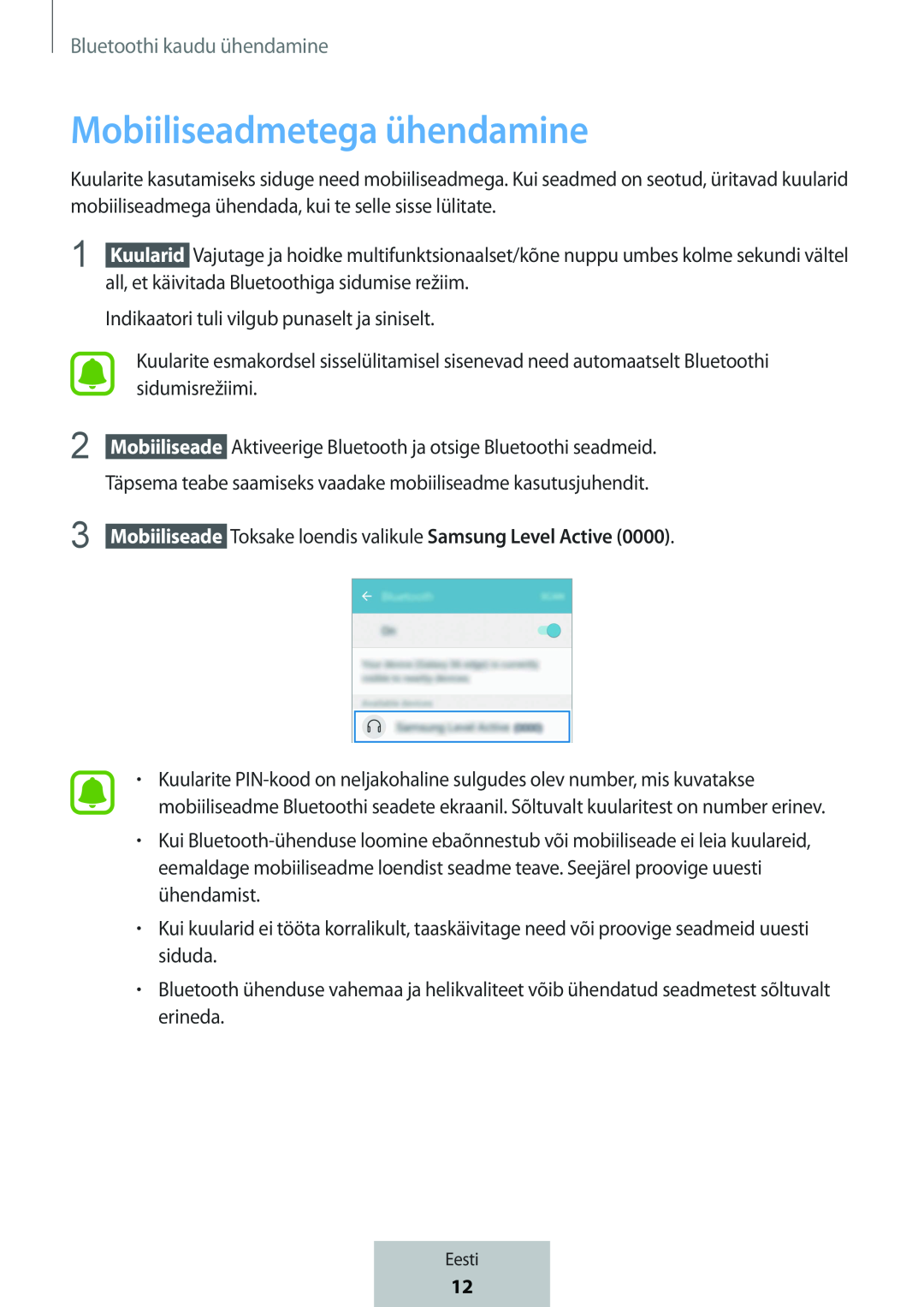 Mobiiliseadmetega ühendamine In-Ear Headphones Level Active Headphones