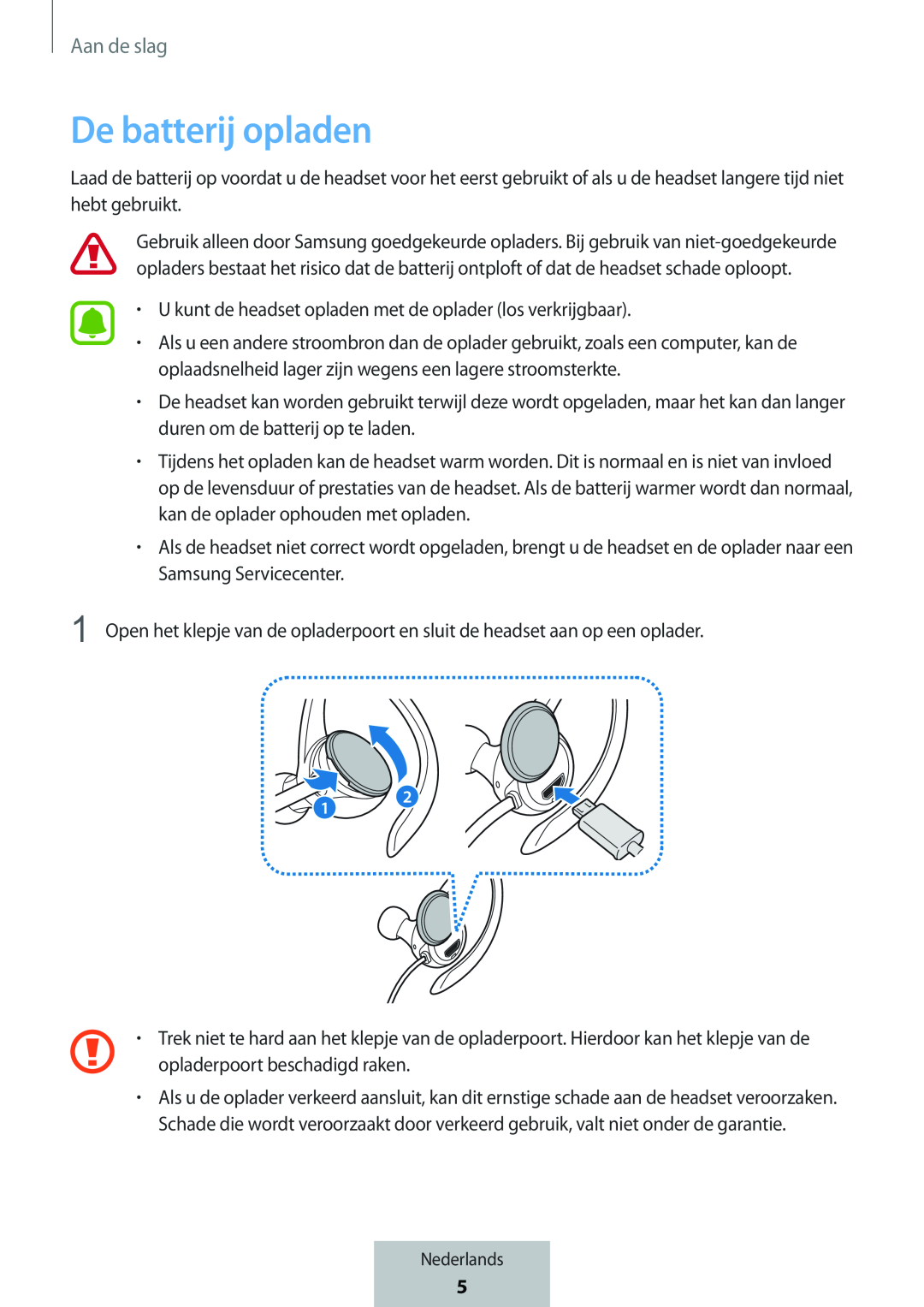 De batterij opladen In-Ear Headphones Level Active Headphones