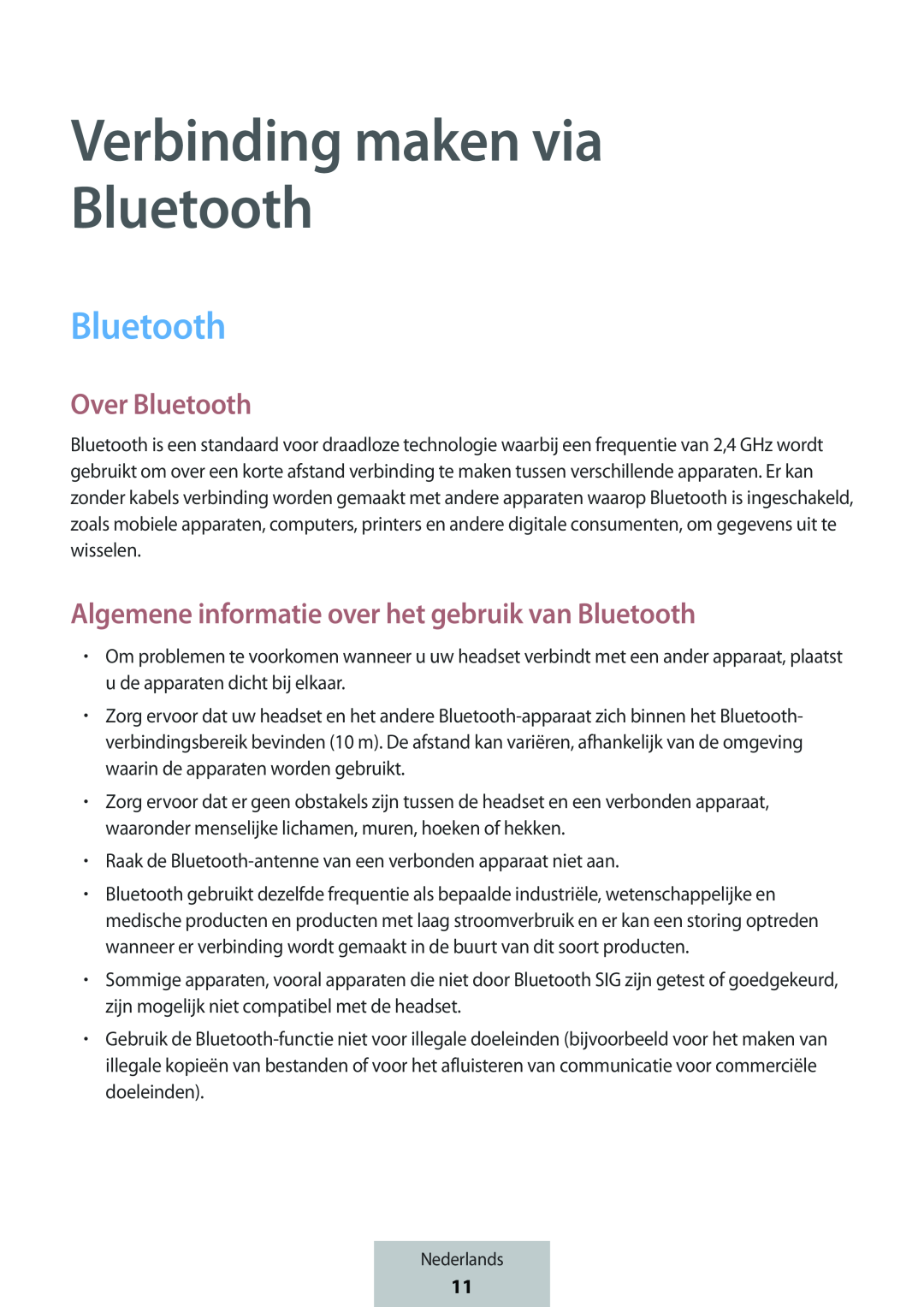 Algemene informatie over het gebruik van Bluetooth In-Ear Headphones Level Active Headphones