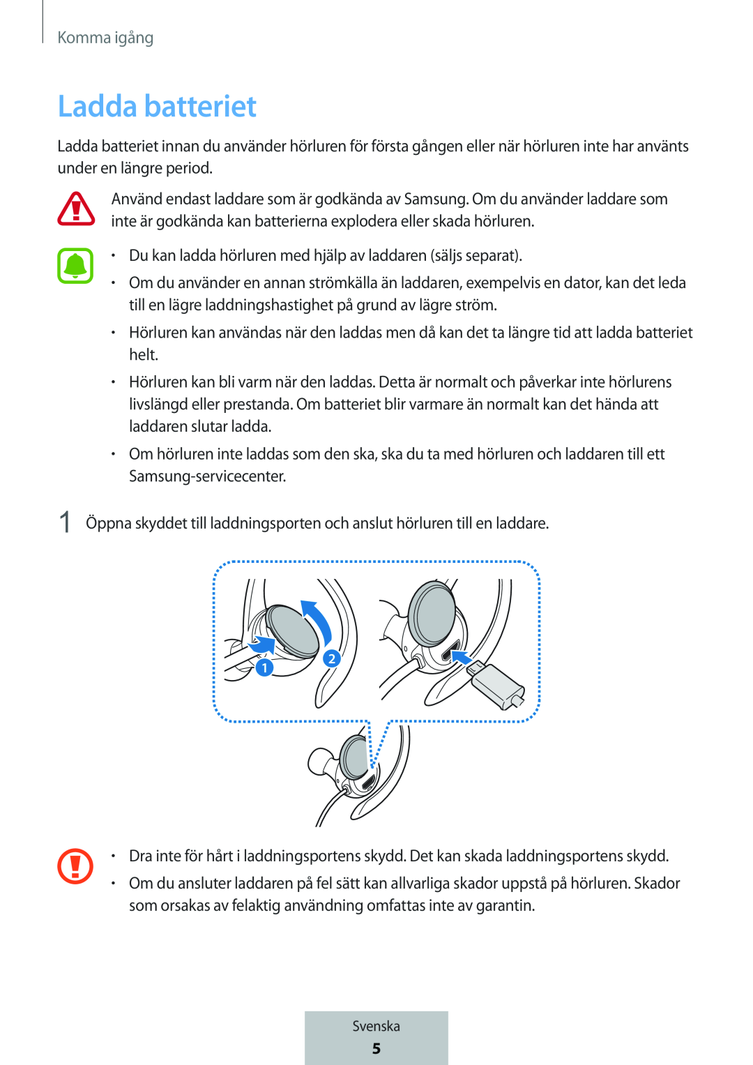 Ladda batteriet In-Ear Headphones Level Active Headphones