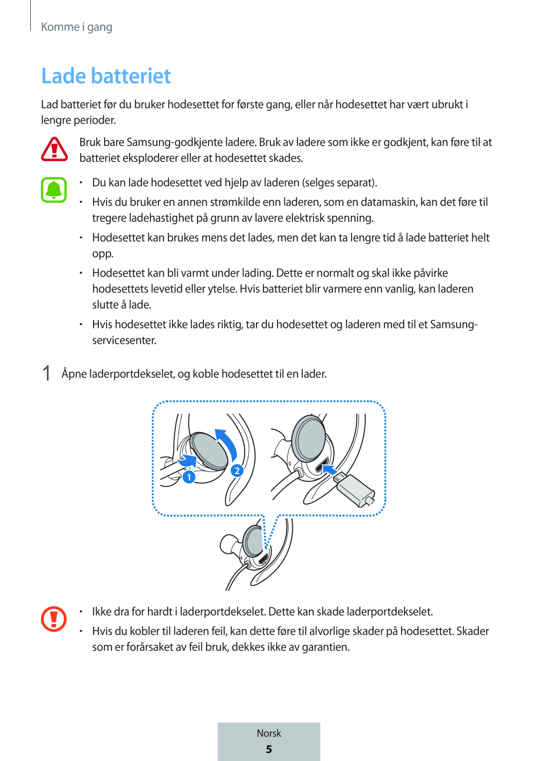 Lade batteriet