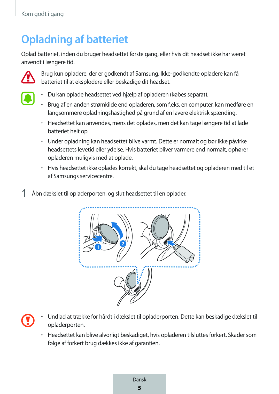 Opladning af batteriet In-Ear Headphones Level Active Headphones