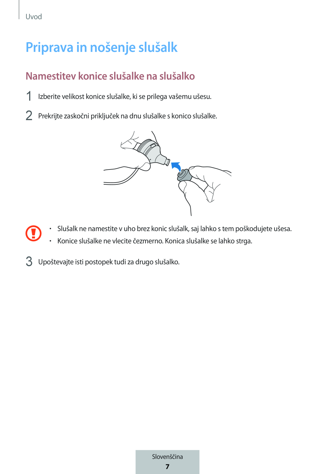 Priprava in nošenje slušalk In-Ear Headphones Level Active Headphones