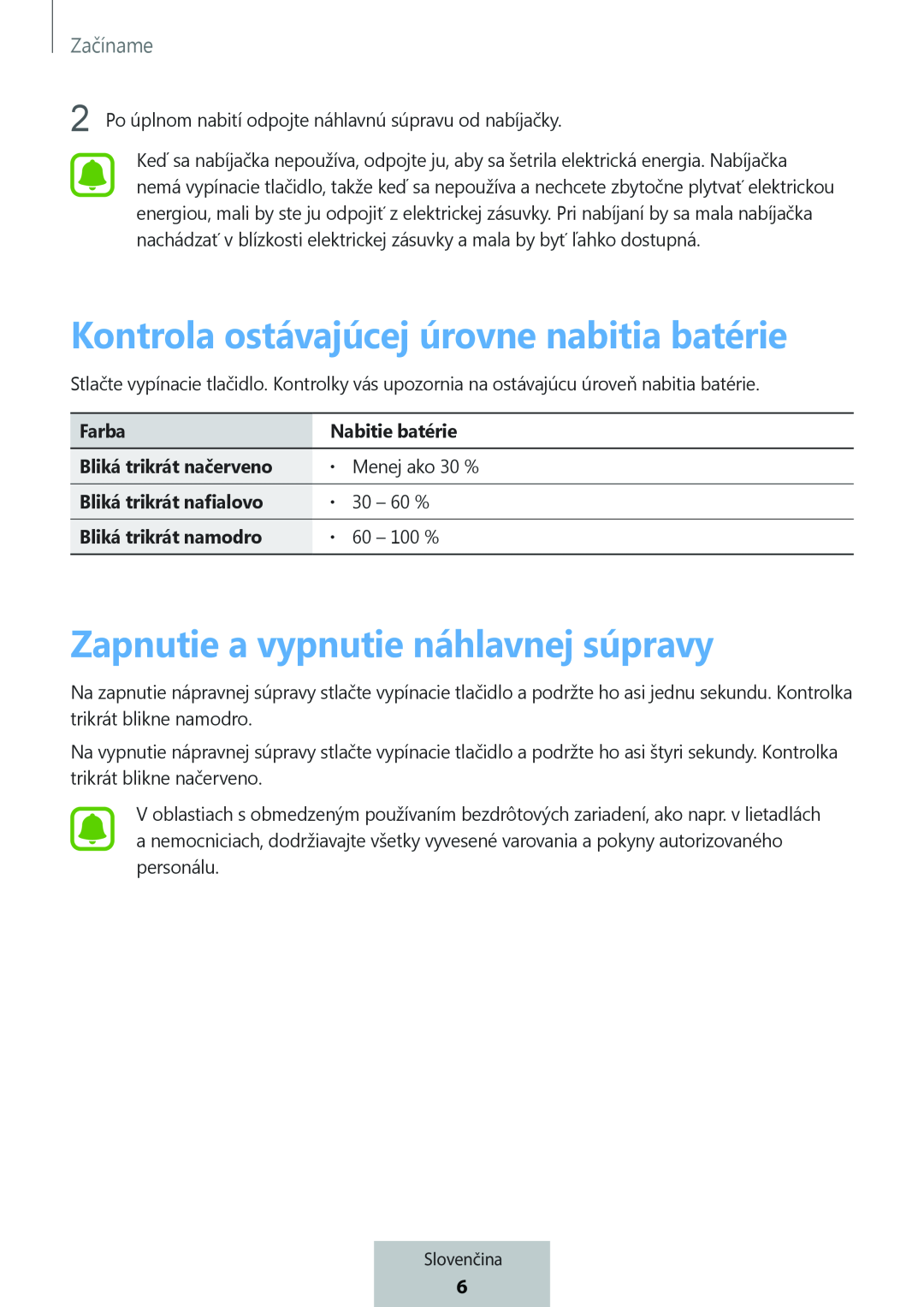 Zapnutie a vypnutie náhlavnej súpravy In-Ear Headphones Level Active Headphones