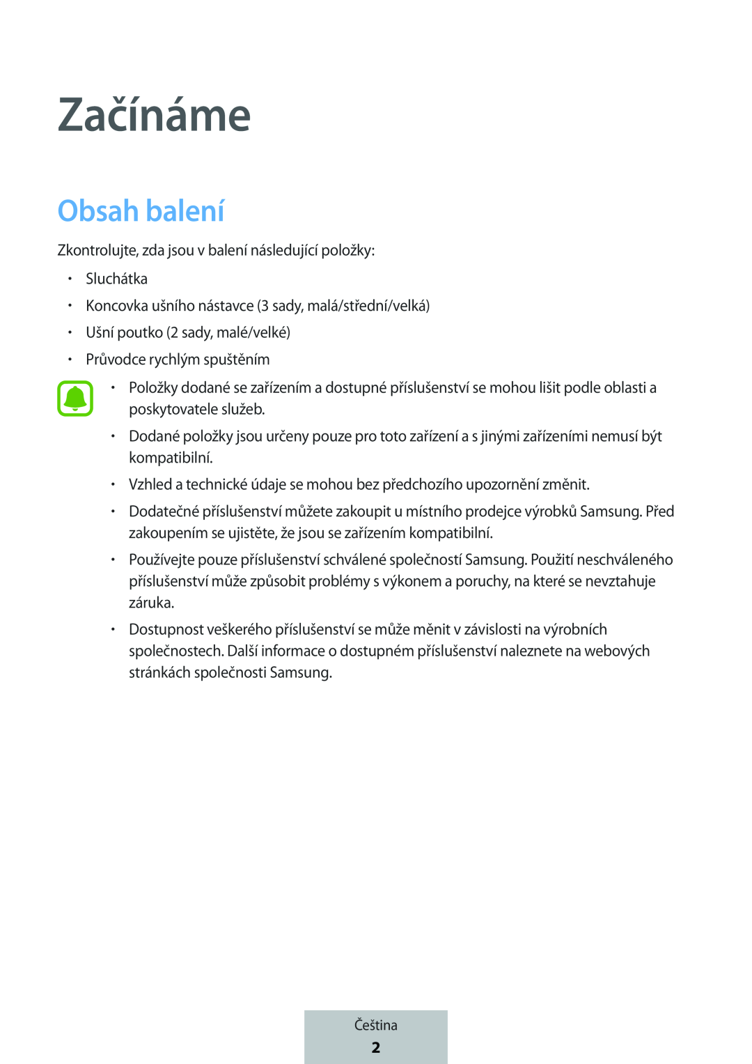 Obsah balení In-Ear Headphones Level Active Headphones