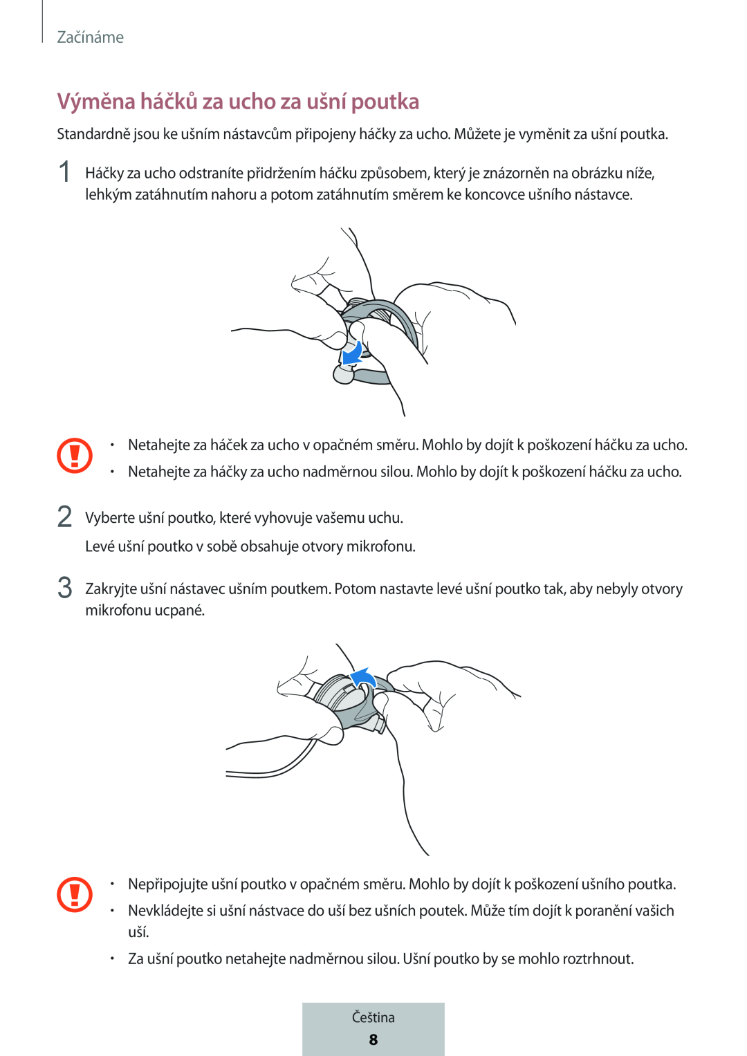 Výměna háčků za ucho za ušní poutka In-Ear Headphones Level Active Headphones