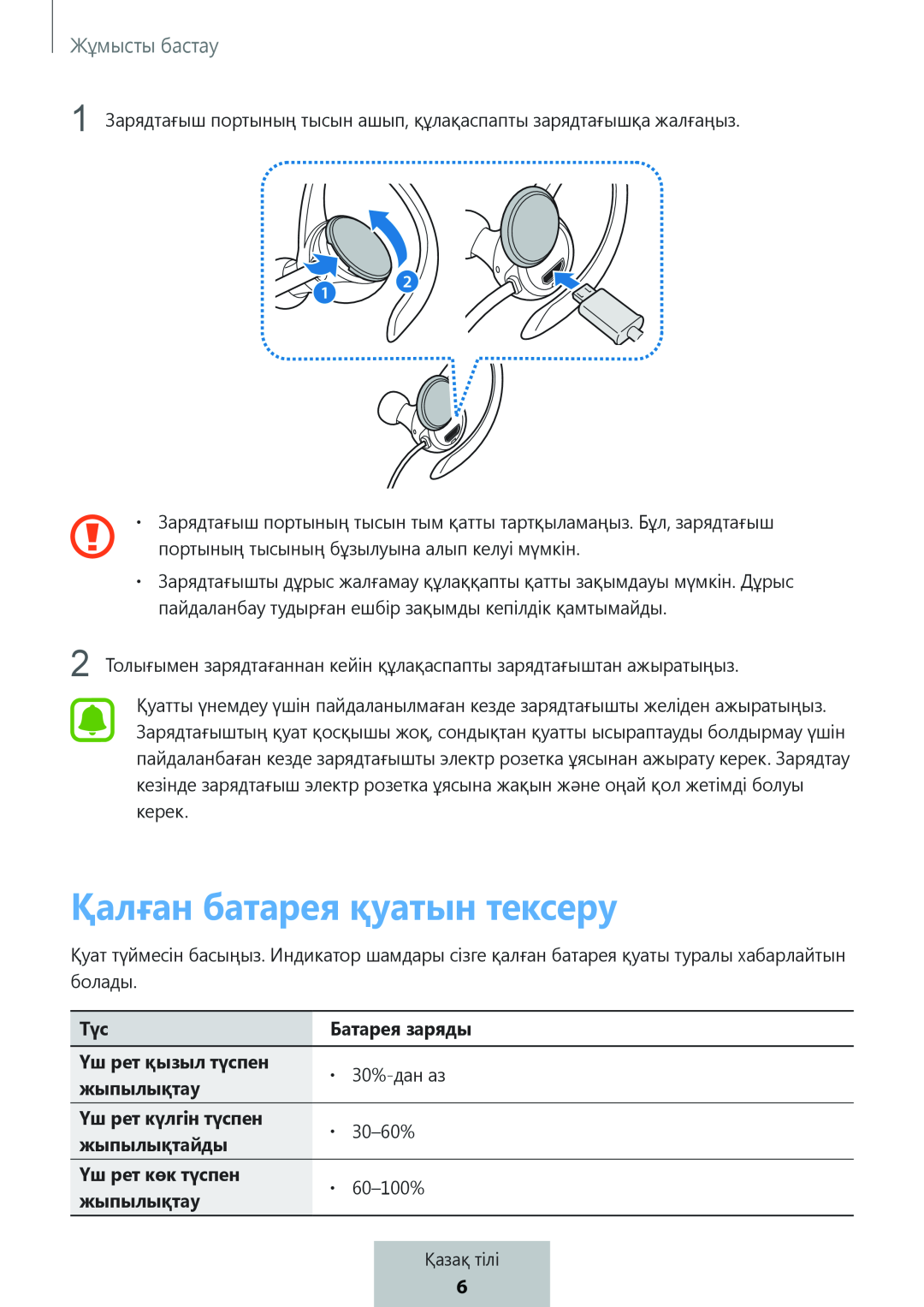 Қалған батарея қуатын тексеру In-Ear Headphones Level Active Headphones