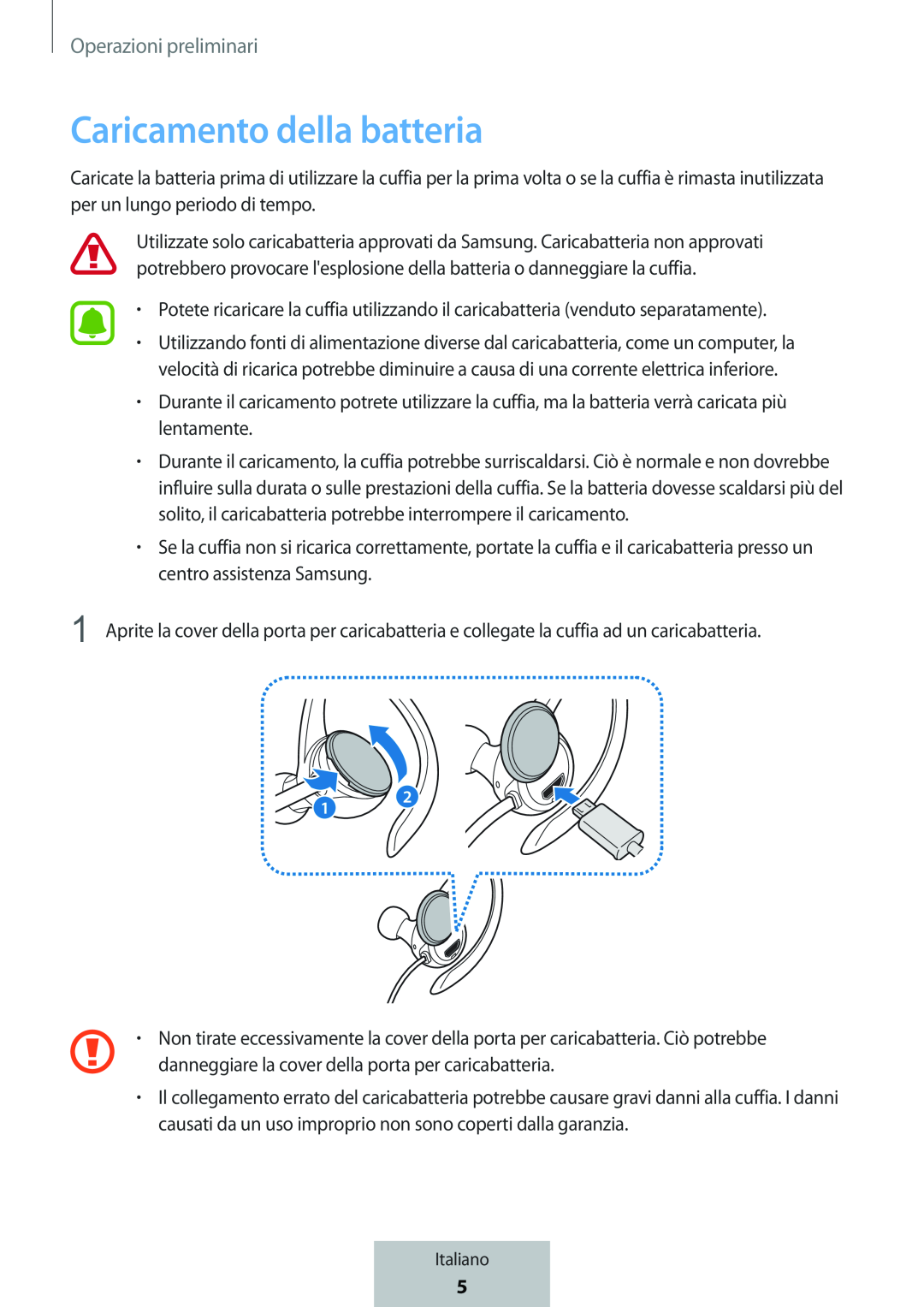 Caricamento della batteria In-Ear Headphones Level Active Headphones