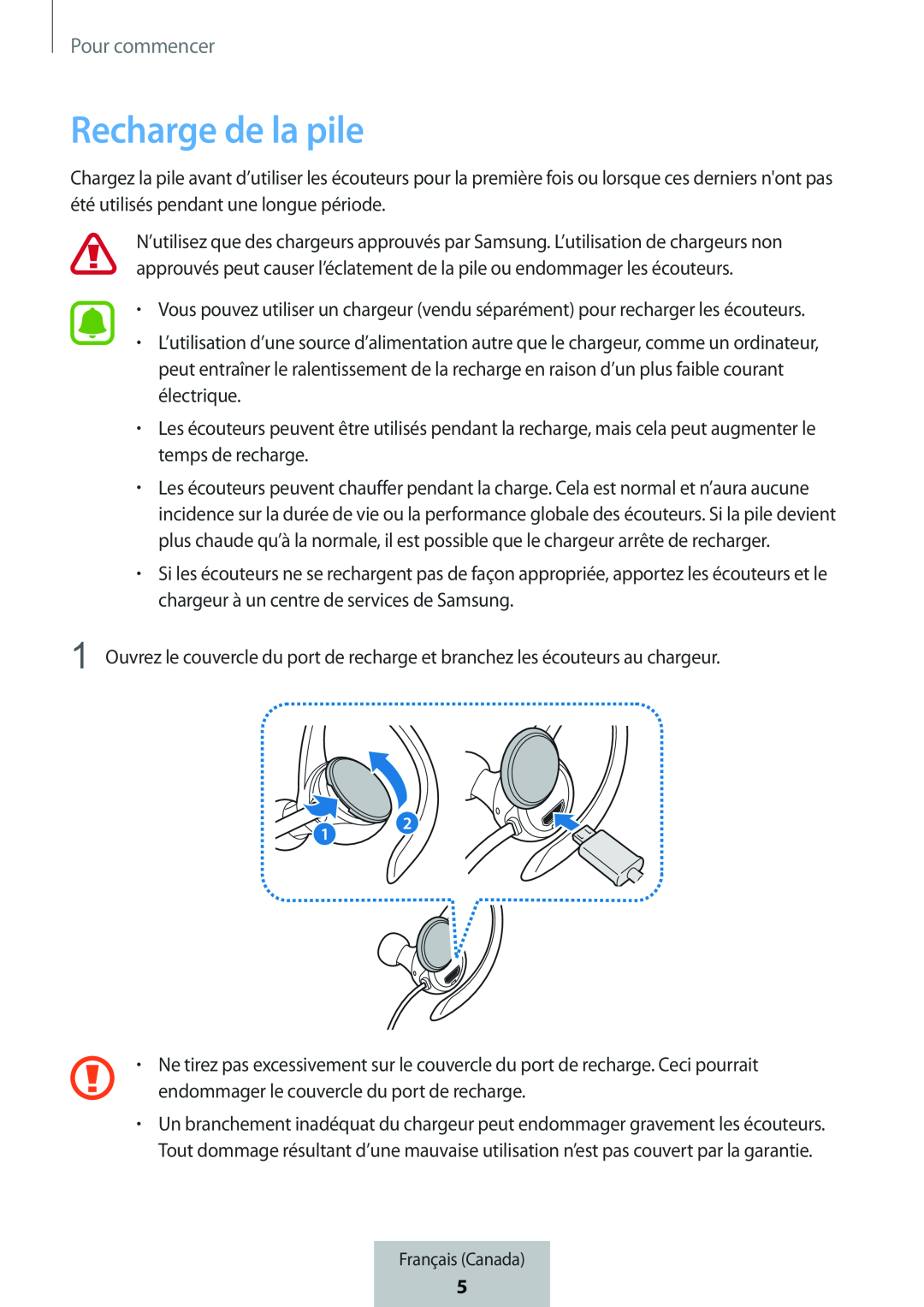 Recharge de la pile In-Ear Headphones Level Active Headphones