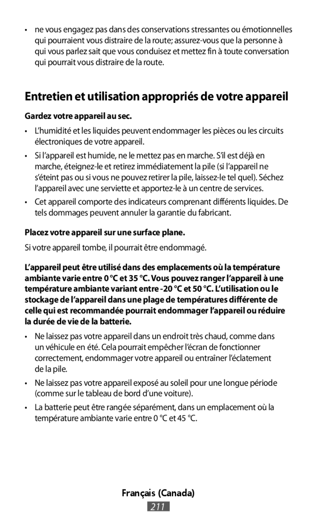 Entretien et utilisation appropriés de votre appareil