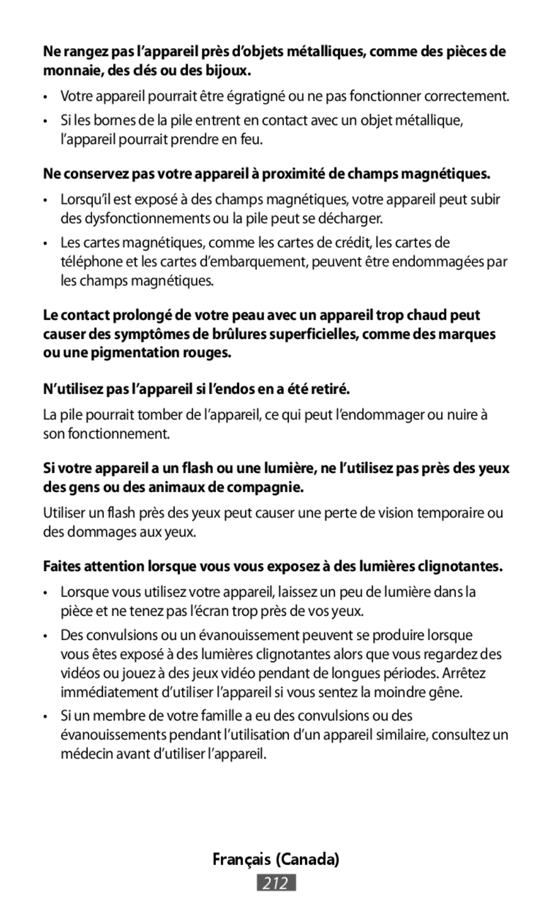 N’utilisez pas l’appareil si l’endos en a été retiré In-Ear Headphones Level Active Headphones