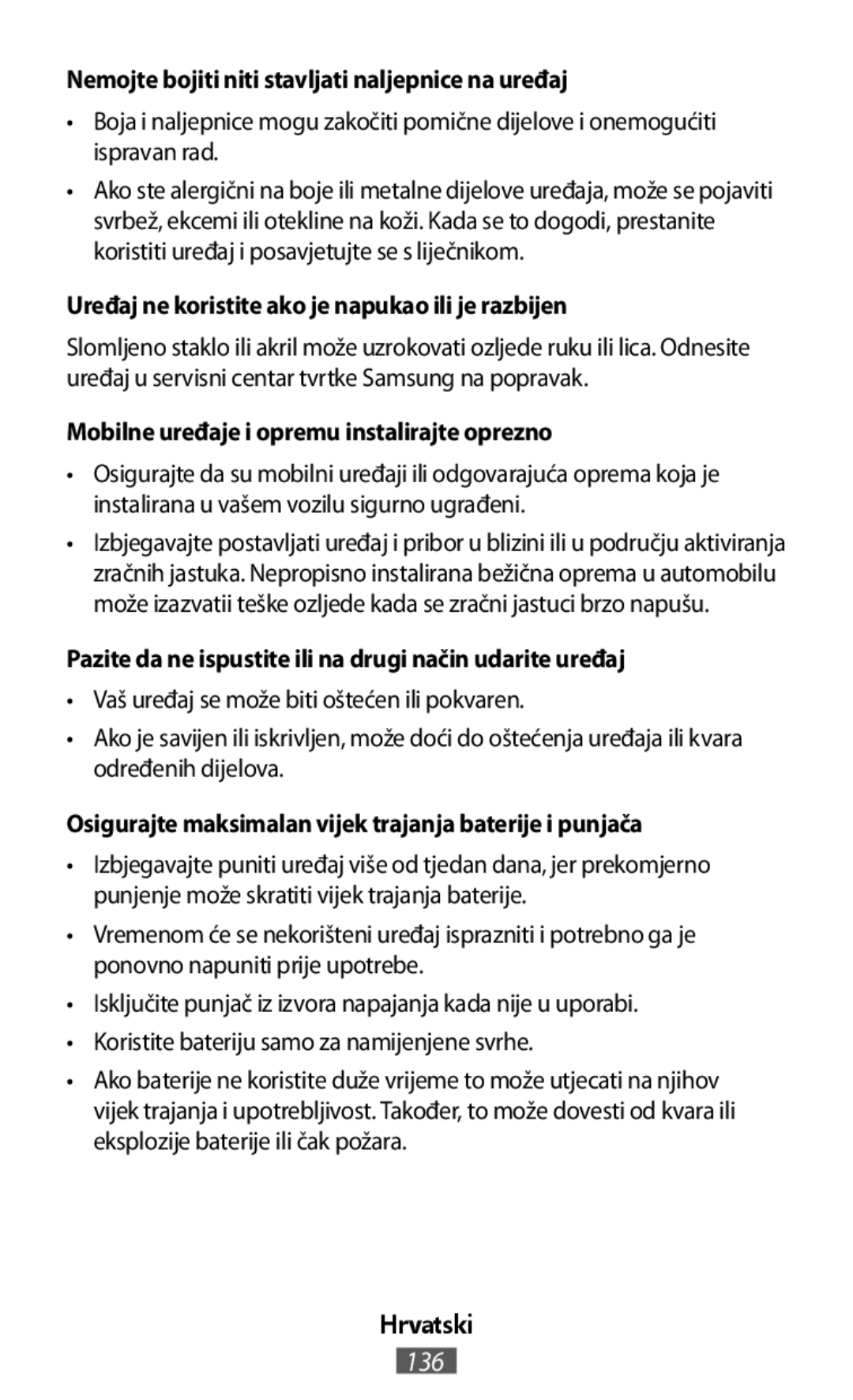 •Boja i naljepnice mogu zakočiti pomične dijelove i onemogućiti ispravan rad On-Ear Headphones Level On Wireless Headphones