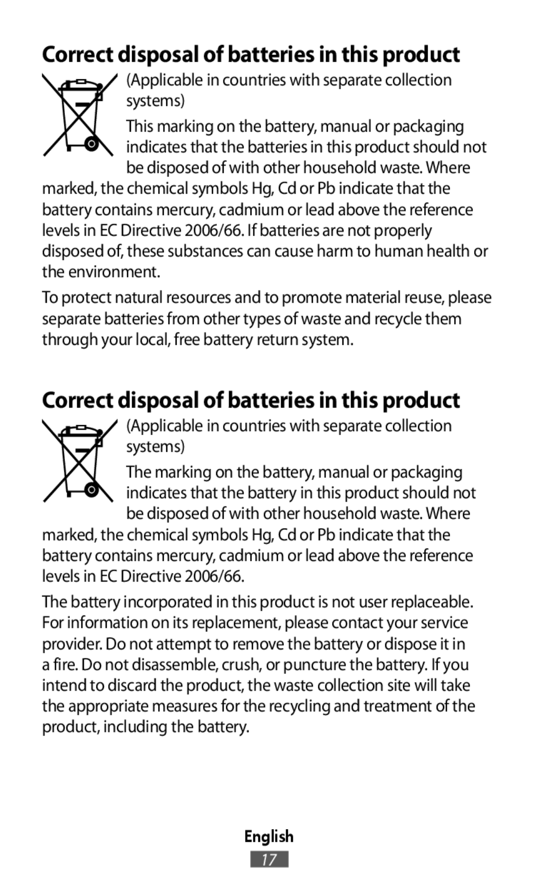 Correct disposal of batteries in this product On-Ear Headphones Level On Wireless Headphones