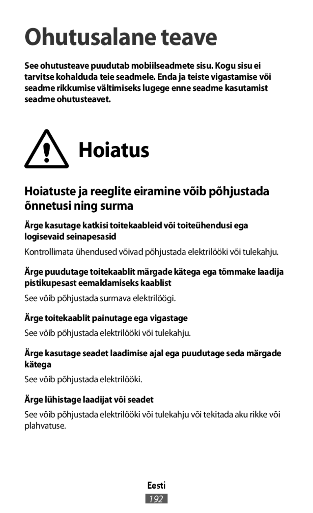 See võib põhjustada surmava elektrilöögi On-Ear Headphones Level On Wireless Headphones