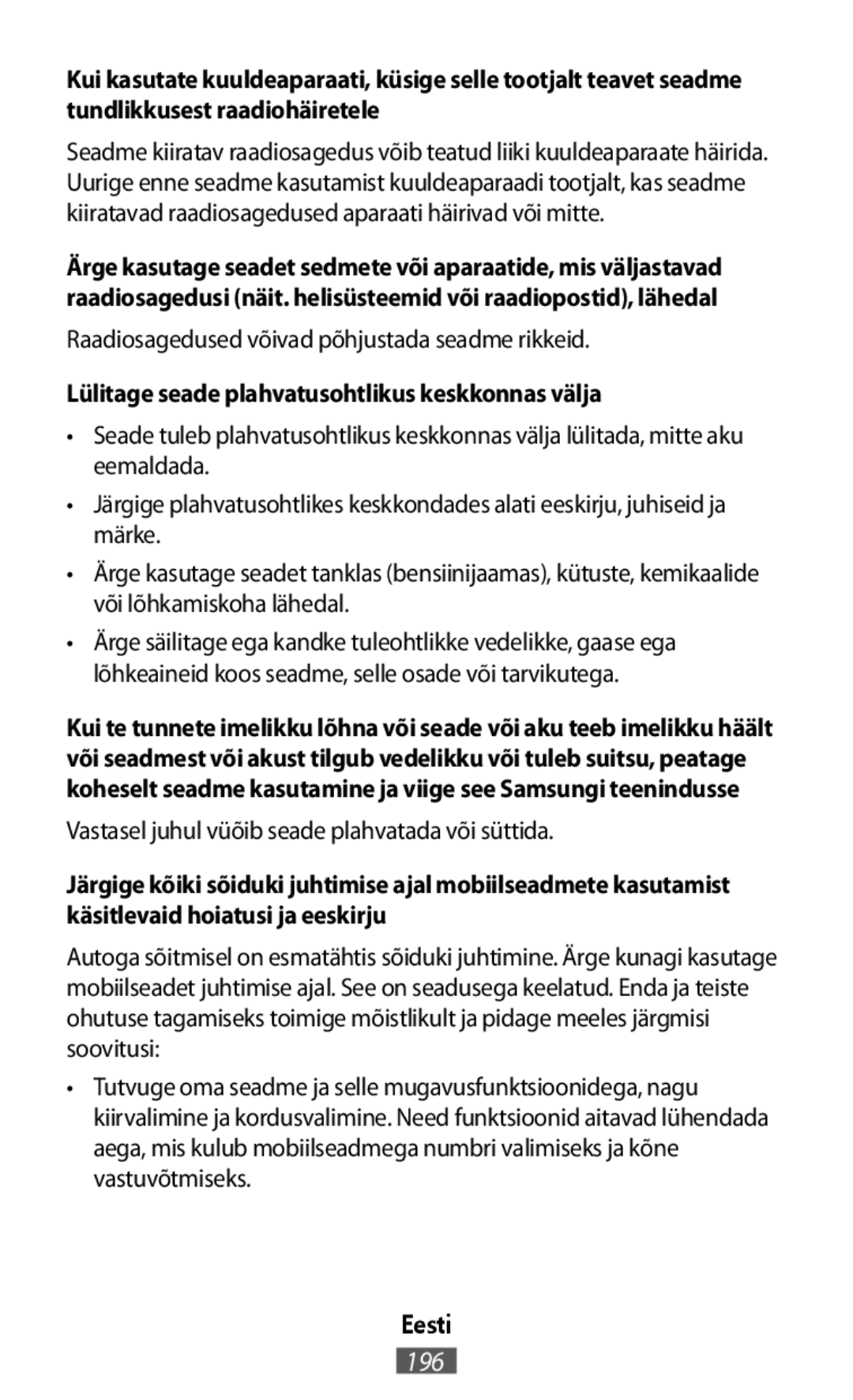 Lülitage seade plahvatusohtlikus keskkonnas välja On-Ear Headphones Level On Wireless Headphones