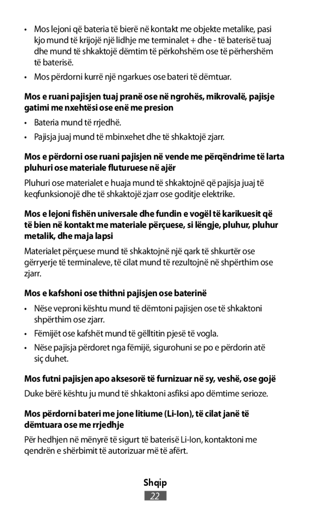 •Nëse pajisja përdoret nga fëmijë, sigurohuni se po e përdorin atë siç duhet On-Ear Headphones Level On Wireless Headphones