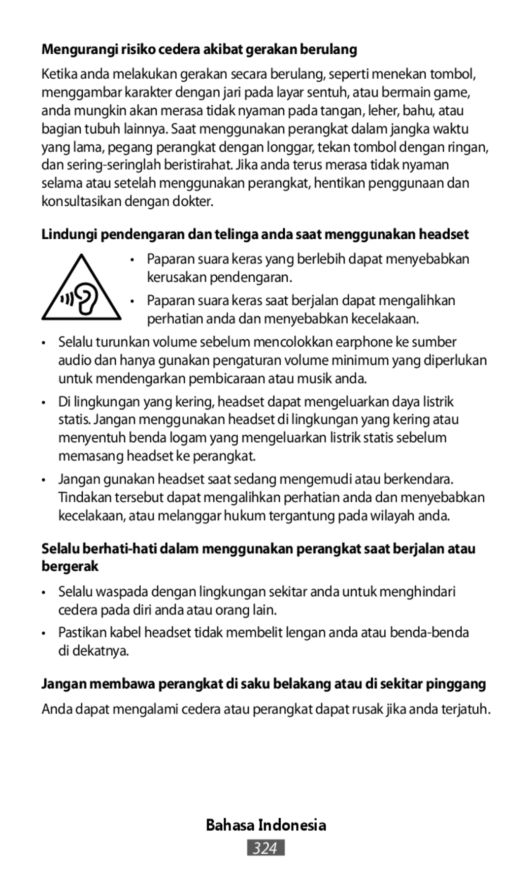 Anda dapat mengalami cedera atau perangkat dapat rusak jika anda terjatuh On-Ear Headphones Level On Wireless Headphones