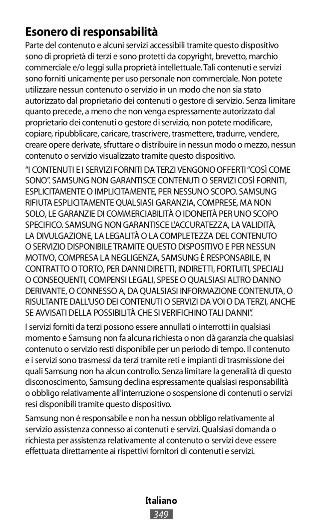 Esonero di responsabilità